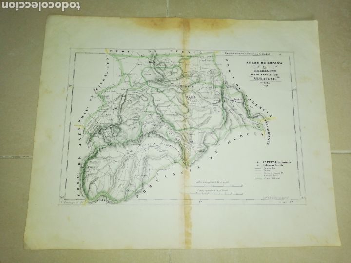 Zeitgen&ouml;ssische Karten: Atlas de espa&ntilde;a de bachiller provincia de Albacete, Murcia 1949