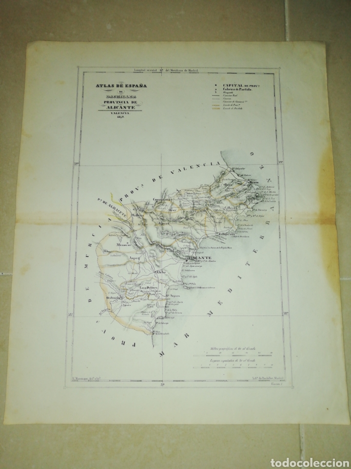 Zeitgen&ouml;ssische Karten: Atlas de espa&ntilde;a de bachiller provincia de Alicante 1849