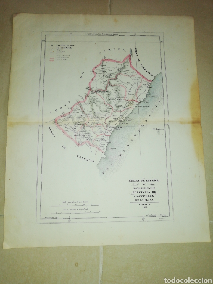Zeitgen&ouml;ssische Karten: Atlas de espa&ntilde;a de bachiller provincia de Castell&oacute;n 1850