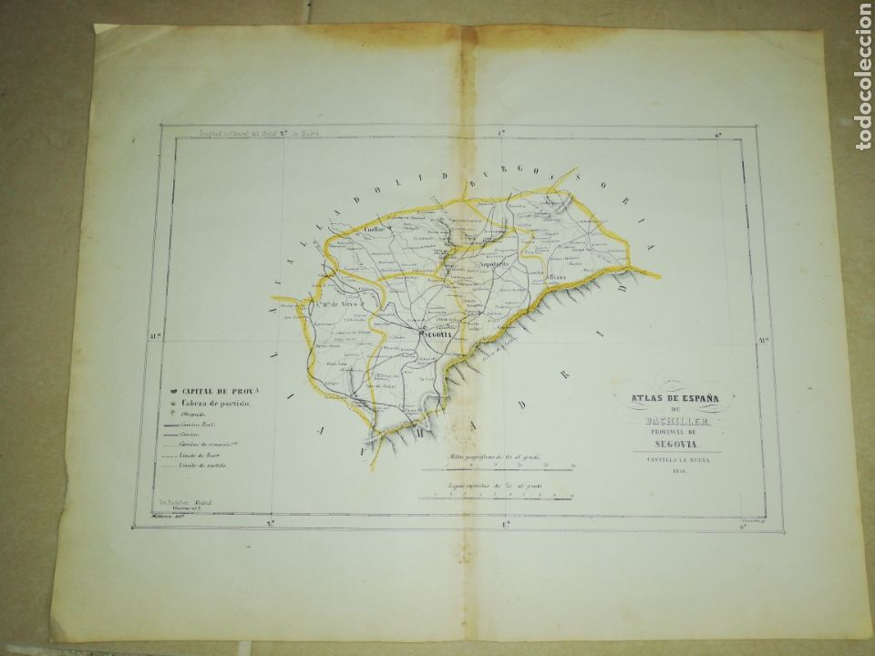 Zeitgen&ouml;ssische Karten: Atlas de espa&ntilde;a de bachiller provincia de Segovia (Castilla la nueva) 1851