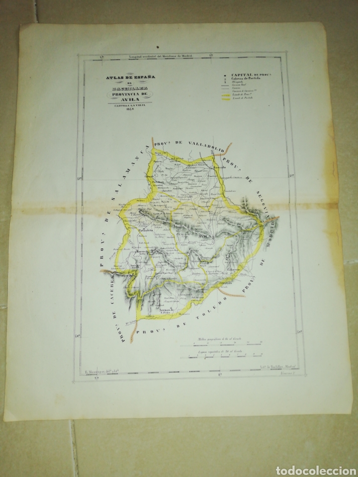 Zeitgen&ouml;ssische Karten: Atlas de espa&ntilde;a de bachiller provincia de &Aacute;vila (Castilla la vieja) 1849