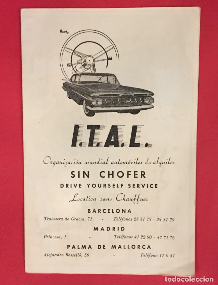 Zeitgen&ouml;ssische Karten: ANTIGUA PROPAGANDA DE COCHES SIN CHOFER I.T.A.L. MAPA DE CATALU&Ntilde;A