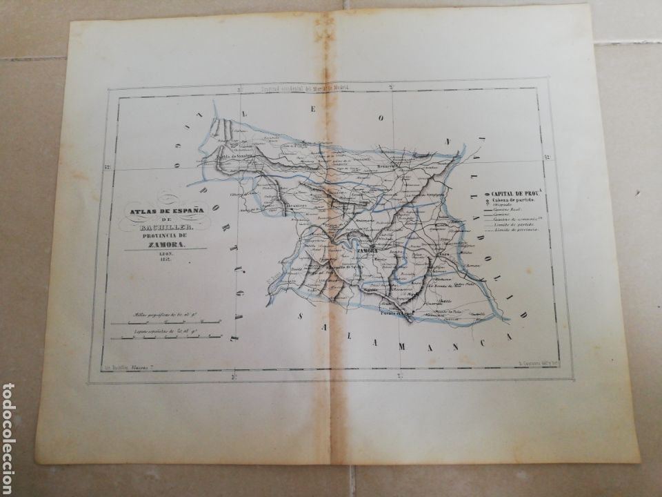 Zeitgen&ouml;ssische Karten: Atlas de espa&ntilde;a de bachiller provincia de Zamora (Le&oacute;n) 1852