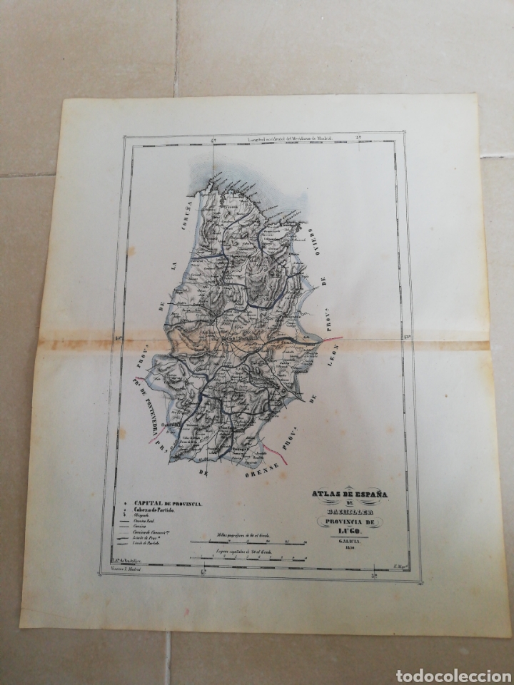 Zeitgen&ouml;ssische Karten: Atlas de espa&ntilde;a de bachiller provincia de Lugo Galicia 1850