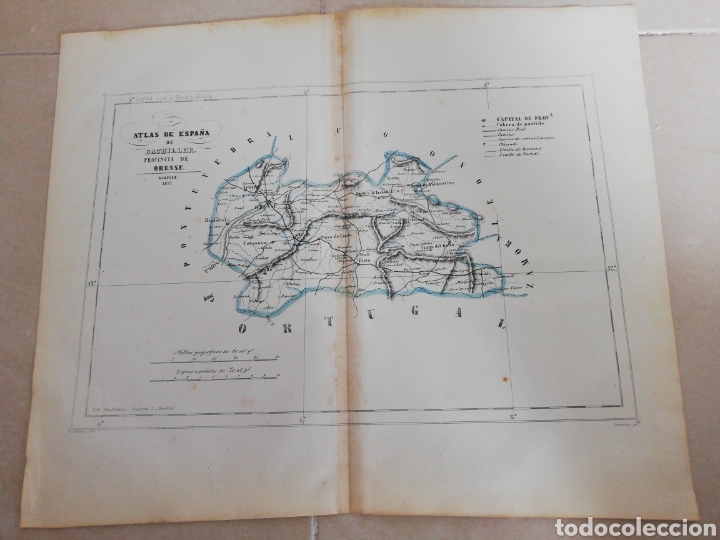Mapas contempor&acirc;neos: Atlas de espa&ntilde;a de bachiller provincia de Orense Galicia 1852