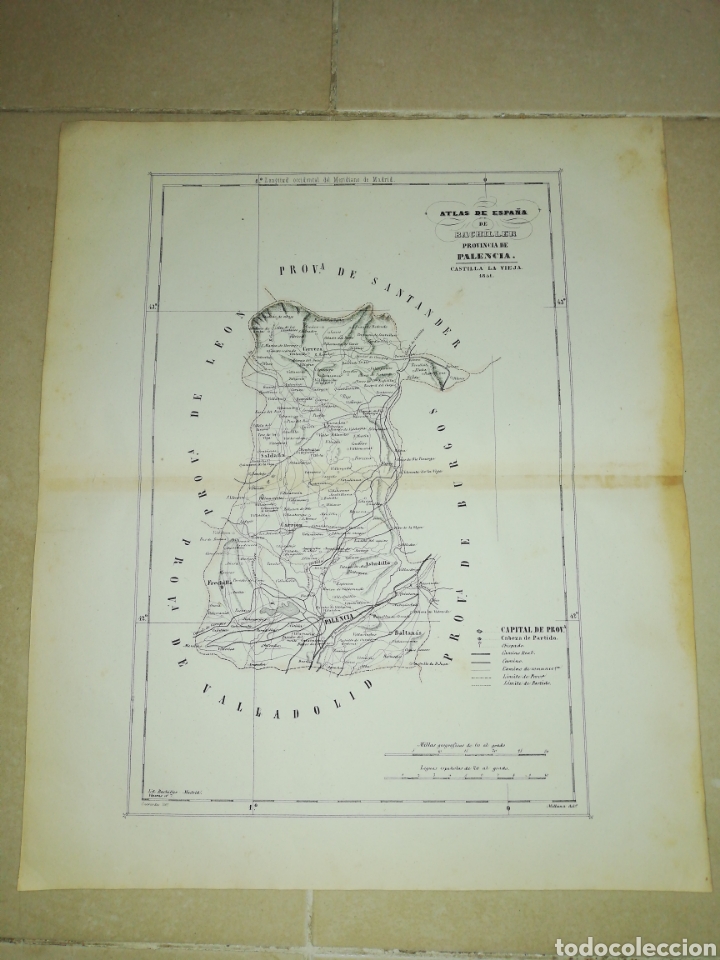 Zeitgen&ouml;ssische Karten: Atlas de espa&ntilde;a de bachiller provincia de Palencia (Castilla la vieja) 1851
