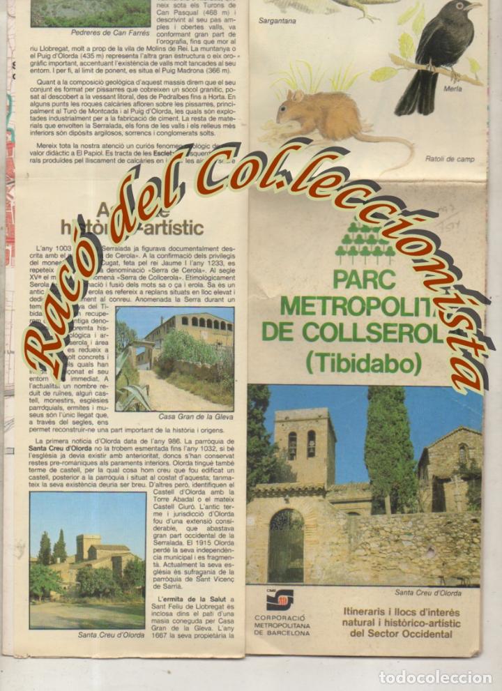 Zeitgen&ouml;ssische Karten: PARC METROPOLITA DE COLLSEROLA, TIBIDABO, PLANO DESPLEGABLE, 59 X 80 CMS, C.M.B., 1983