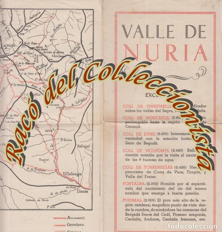 Mapas contempor&aacute;neos: FOLLETO PUBLICITARIO CON PLANO MAPA DEL VALLE DE NURIA, EDITORIAL NURIA