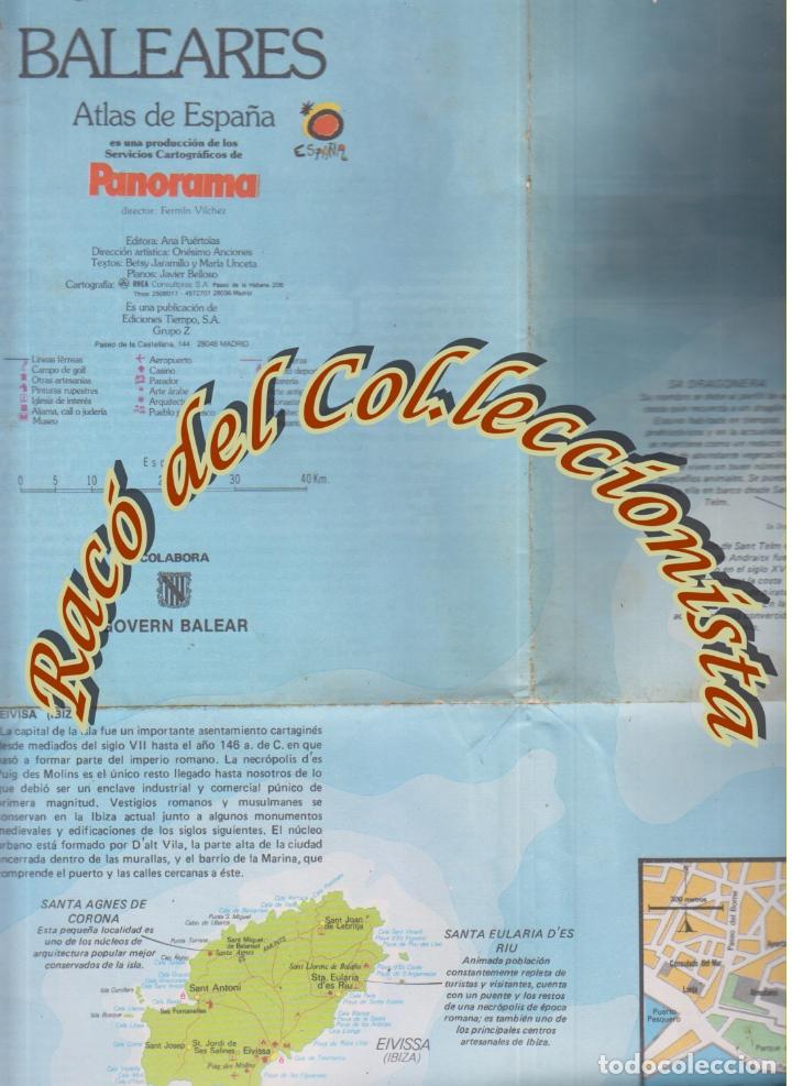 Mapas contempor&aacute;neos: PLANO MAPA DESPLEGABLE DE LAS BALEARES, EDITORIAL TIEMPO , PANORAMA, 1987