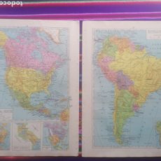 Mapas contemporáneos: MAPAS FÍSICOS Y POLÍTICOS DE AMERICA. AÑOS '60.. Lote 250126410