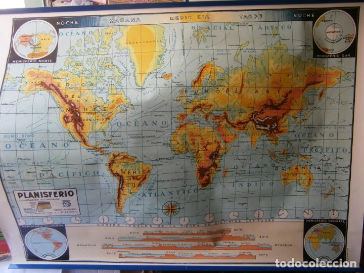 Mapas contempor&aacute;neos: ANTIGUO MAPA PLANISFERIO Y MAPA MUNDI 1970 - Foto 1