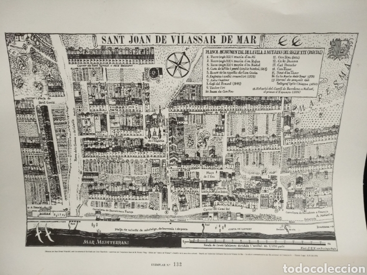 Zeitgen&ouml;ssische Karten: L&aacute;mina de Sant Joan de Vilassar de mar, numerado,