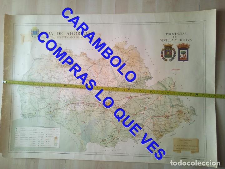 Zeitgen&ouml;ssische Karten: 99 CM MAPA SEVILLA Y HUELVA 1969