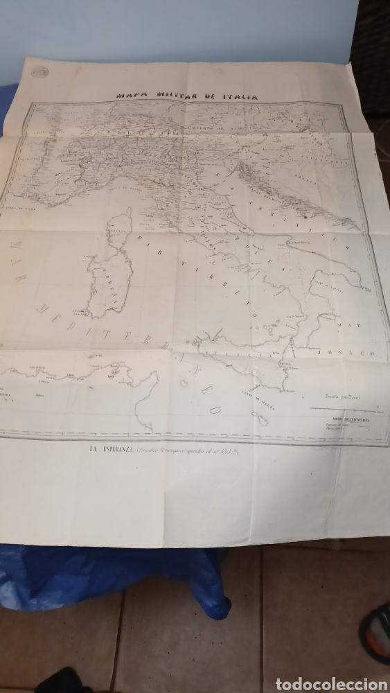 Zeitgen&ouml;ssische Karten: Mapa militar Siglo XIX de Italia peri&oacute;dico mon&aacute;rquico La Esperanza ap&eacute;ndice del 4472 de 50x83 cm