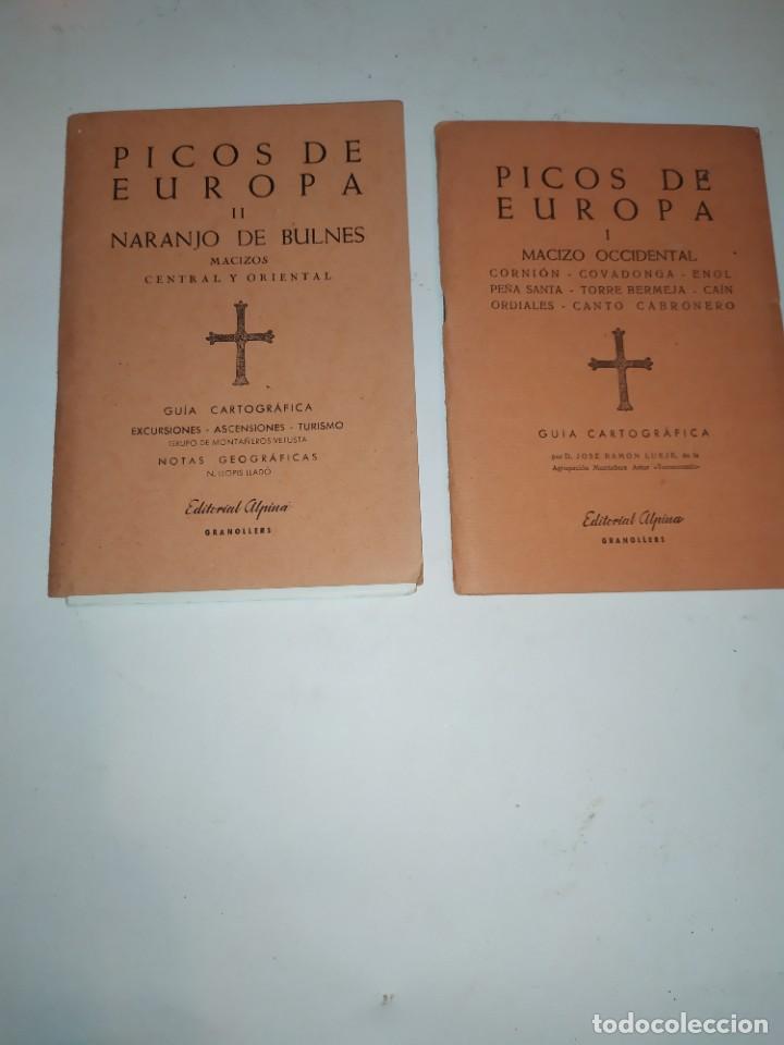 Zeitgen&ouml;ssische Karten: 2 MAPAS GU&Iacute;A PICOS DE EUROPA MACIZO OCCIDENTAL NARANJO DE BULNES MACIZOS CENTRAL Y ORIENTAL ALPINA