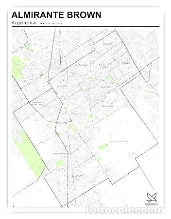 Mapas contempor&aacute;neos: mapa partido de almirante brown 80cmx61cm