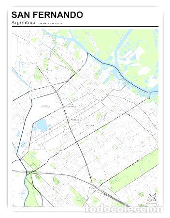 Mapas contempor&aacute;neos: mapa san fernando sector urbano 80cmx61cm
