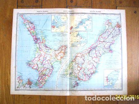 Mapas contempor&aacute;neos: mapa nueva zelanda publicado en londres en 1950
