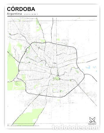 Mapas contempor&aacute;neos: mapa ciudad de cordoba 80cmx61cm