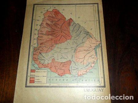 Mapas contempor&aacute;neos: antiguo mapa plano uruguay uruguayo dibujo floreal rossi