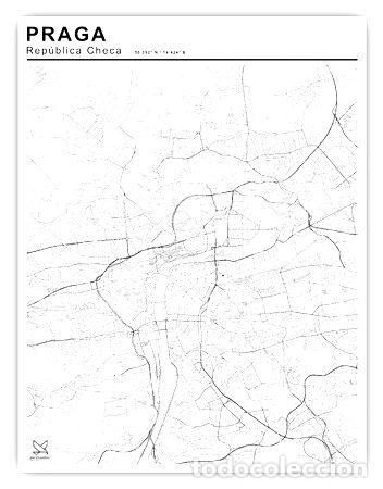 Mapas contempor&aacute;neos: mapa ciudad de praga 80cmx61cm