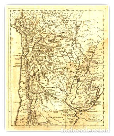 Mapas contempor&aacute;neos: mapa virreinato del rio de la plata ano 1812 75cmx61cm Ed. 1812