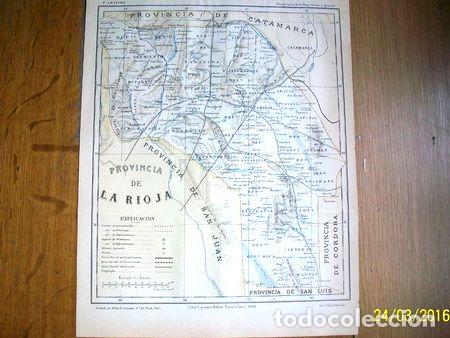 Mapas contempor&aacute;neos: mapa provincia de la rioja grabado original de 1889