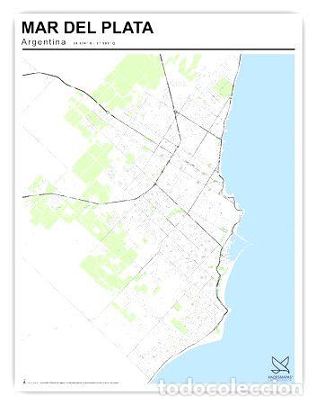 Mapas contempor&aacute;neos: mapa ciudad de mar del plata 80cmx61cm