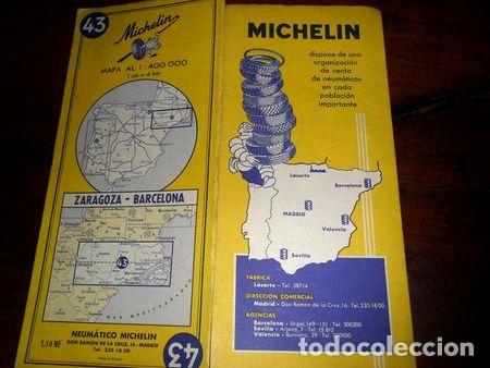 Mapas contempor&aacute;neos: antiguo mapa plano juan michelin 43 zaragoza barcelona