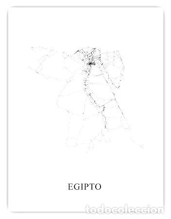 Mapas contempor&aacute;neos: mapa egipto blanco y negro 80cmx61cm