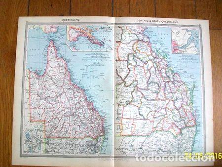 Contemporary maps: mapa queensland y nueva guinea publicado en londres en 1950