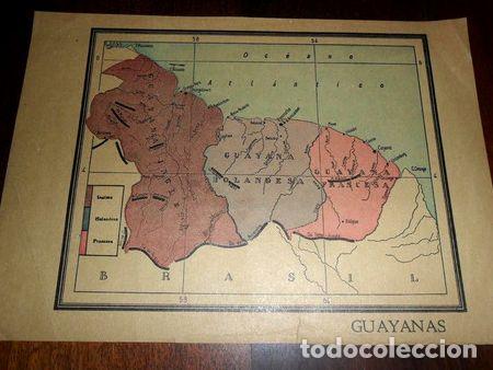 Mapas contempor&aacute;neos: antiguo mapa plano guayana francesa inglesa holandesa rossi