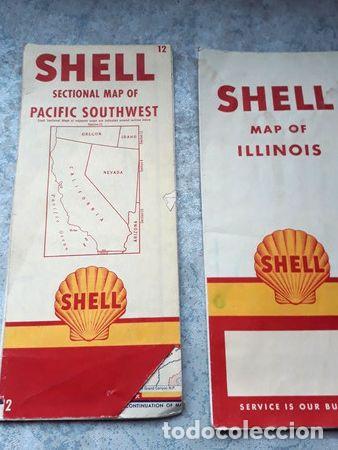 Mapas contempor&aacute;neos: 2 mapas antiguos shell usa illinois southwest