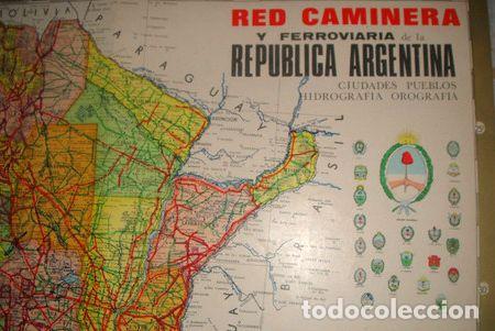 Mapas contempor&aacute;neos: antiguo mapa de la republica argentina vintage 81 x 56 cm