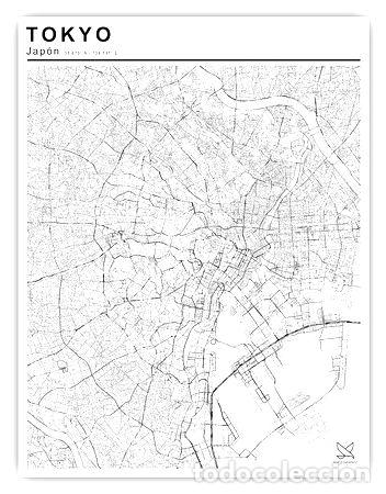Mapas contempor&aacute;neos: mapa ciudad de tokyo 80cmx61cm
