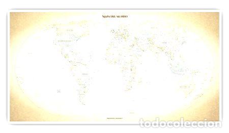 Mapas contempor&aacute;neos: mapamundi planisferio politico vintage 116cmx61cm