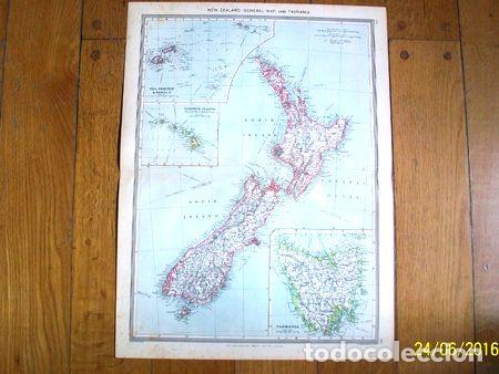 Mapas contempor&aacute;neos: mapa nueva zelandia y tasmania publicado en londres en 1950