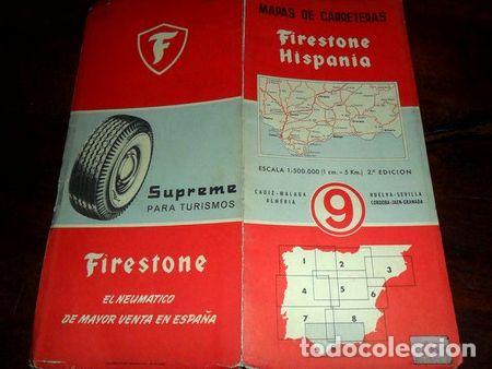 Mapas contempor&aacute;neos: antiguo mapa plano firestone hispania 9 espana carretera
