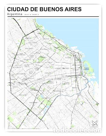 Zeitgen&ouml;ssische Karten: mapa ciudad autonoma de buenos aires 80cmx61cm