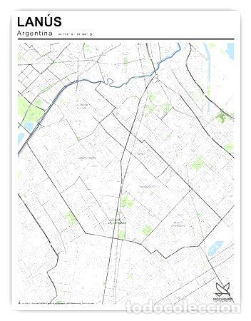 Mapas contempor&aacute;neos: mapa partido de lanus 80cmx61cm - Foto 1