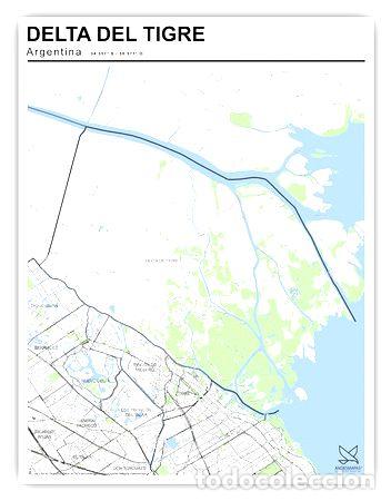 Mapas contempor&aacute;neos: mapa delta de tigre 80cmx61cm - Foto 1