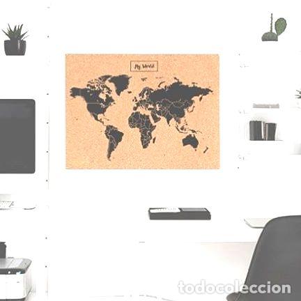 Mapas contempor&aacute;neos: mapamundi planisferio corcho mapa de viajes 90x60 cm
