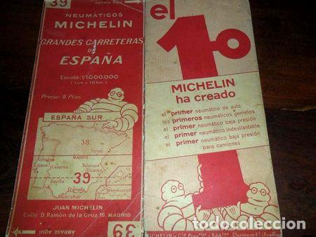 Mapas contempor&aacute;neos: antiguo mapa plano juan michelin espana sur carreteras 39