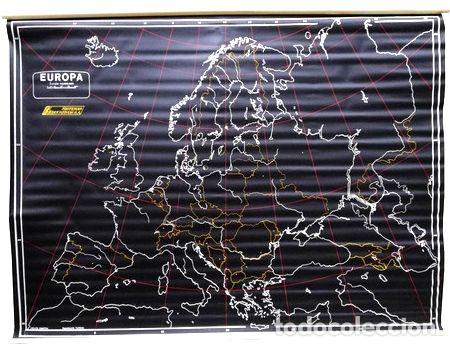 Mapas contempor&aacute;neos: mapa mural europa pizarra negro para tiza