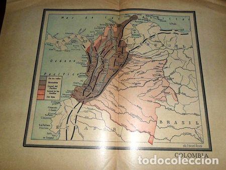 Mapas contempor&aacute;neos: antiguo mapa plano colombia dibujo floreal rossi