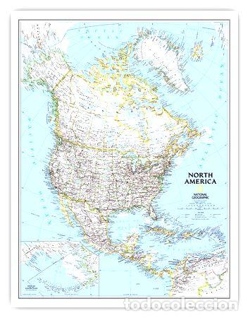 Mapas contempor&aacute;neos: mapa politico de america del norte 80cmx61cm