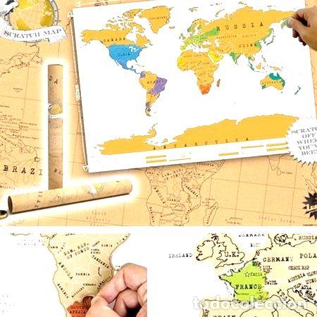 Mapas contempor&aacute;neos: mapa raspadita mapamundi para raspar 58x88 artico store