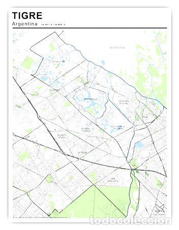 Mapas contempor&aacute;neos: mapa tigre sector urbano 80cmx61cm
