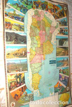 Mapas contempor&aacute;neos: antiguo mapa ilustrado republica argentina 15 cm x 71