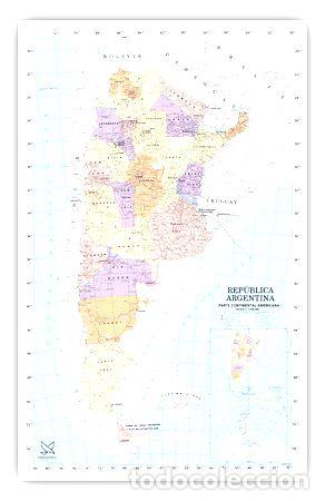 Mapas contempor&aacute;neos: mapa politico republica argentina 98cmx61cm